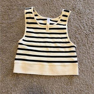 By Together Black and White Striped Top